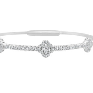 14K Gold Lab Grown Diamond Halfway Graduating Flexible Bangle 1.33 CT (69 Stones)