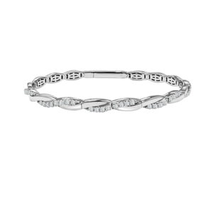 14K Gold Lab Grown Diamond Halfway Flexible Bangle 0.88 CT (40 Stones)