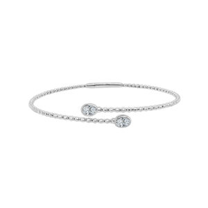 14K Gold Lab Grown Diamond Fancy Shape Halfway Bangle Oval Cut 0.50 CT (2 Stones)