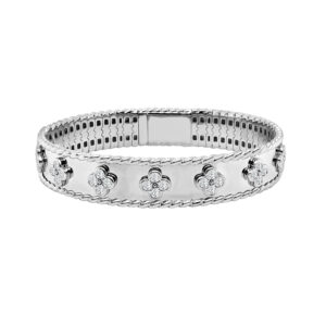 14K Gold Lab Grown Diamond Halfway Fancy Flexible Bangle 1 CT (28 Stones)