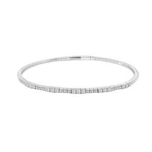 14K Gold Lab Grown Diamond Halfway Flexible Bangle 0.38 CT (15 Stones)