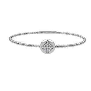 14K Gold Lab Grown Diamond Fancy Shape Halfway Bangle Diamond Shape 0.10 CT (21 Stones)
