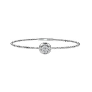 14K Gold Lab Grown Diamond Fancy Shape Halfway Bangle Clover Shape 0.17 CT (31 Stones)