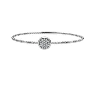 14K Gold Lab Grown Diamond Fancy Shape Halfway Bangle Round Cut 0.20 CT (19 Stones)