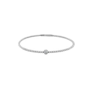 14K Gold Lab Grown Diamond Halfway Flexible Bangle 0.10 CT (22 Stones)