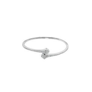 14K Gold Lab Grown Diamond Halfway Flexible Bangle 1 CT (106 Stones)