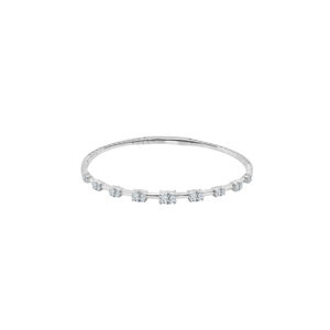 14K Gold Lab Grown Diamond Fancy Shape Halfway Bangle Oval Cut 1.25 CT (9 Stones)