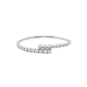 14K Gold Lab Grown Diamond Halfway Flexible Bangle 3.20 CT (15 Stones)