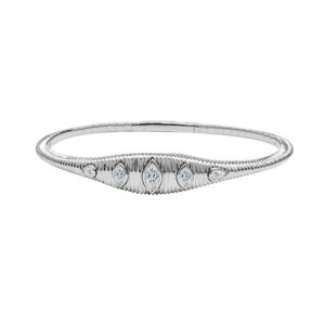 14K Gold Lab Grown Diamond Fancy Shape Halfway Bangle Marquise Cut 0.63 CT (5 Stones)