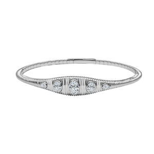 14K Gold Lab Grown Diamond Fancy Shape Halfway Bangle Oval Cut 1 CT