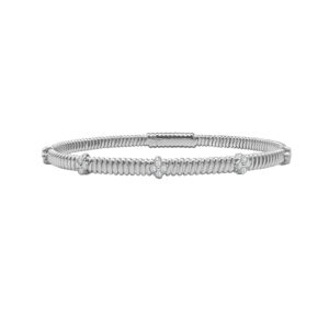 14K Gold Lab Grown Diamond Halfway Fancy Flexible Bangle 0.20 CT (20 Stones)