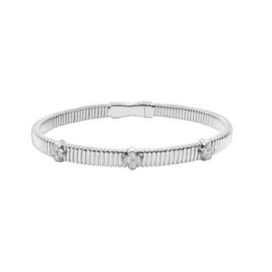 14K Gold Lab Grown Diamond Halfway Fancy Flexible Bangle 0.33 CT (12 Stones)