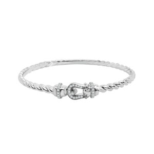 14K Gold Lab Grown Diamond Halfway Flexible Bangle 0.25 CT (32 Stones)