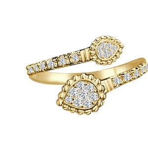 14K Gold Lab Grown Diamond Flex Ring Pear Cut 0.33 CT (30 Stones)
