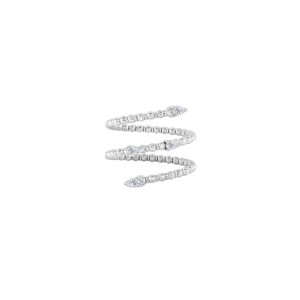 14K Gold Lab Grown Diamond Flex Ring Pear Cut 0.25 CT (4 Stones)