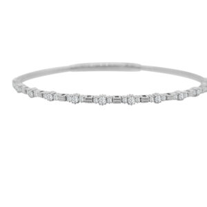 14K Gold Lab Grown Diamond Halfway Flexible Bangle 0.75 CT (36 Stones)